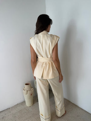 Eggshell Blazer Vest & Pant Set
