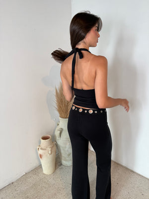 Grommet Halter Top & Pant Set