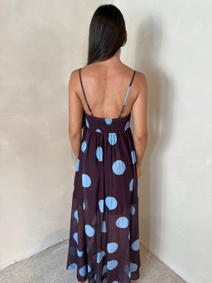 Mesh Polka Maxi Dress