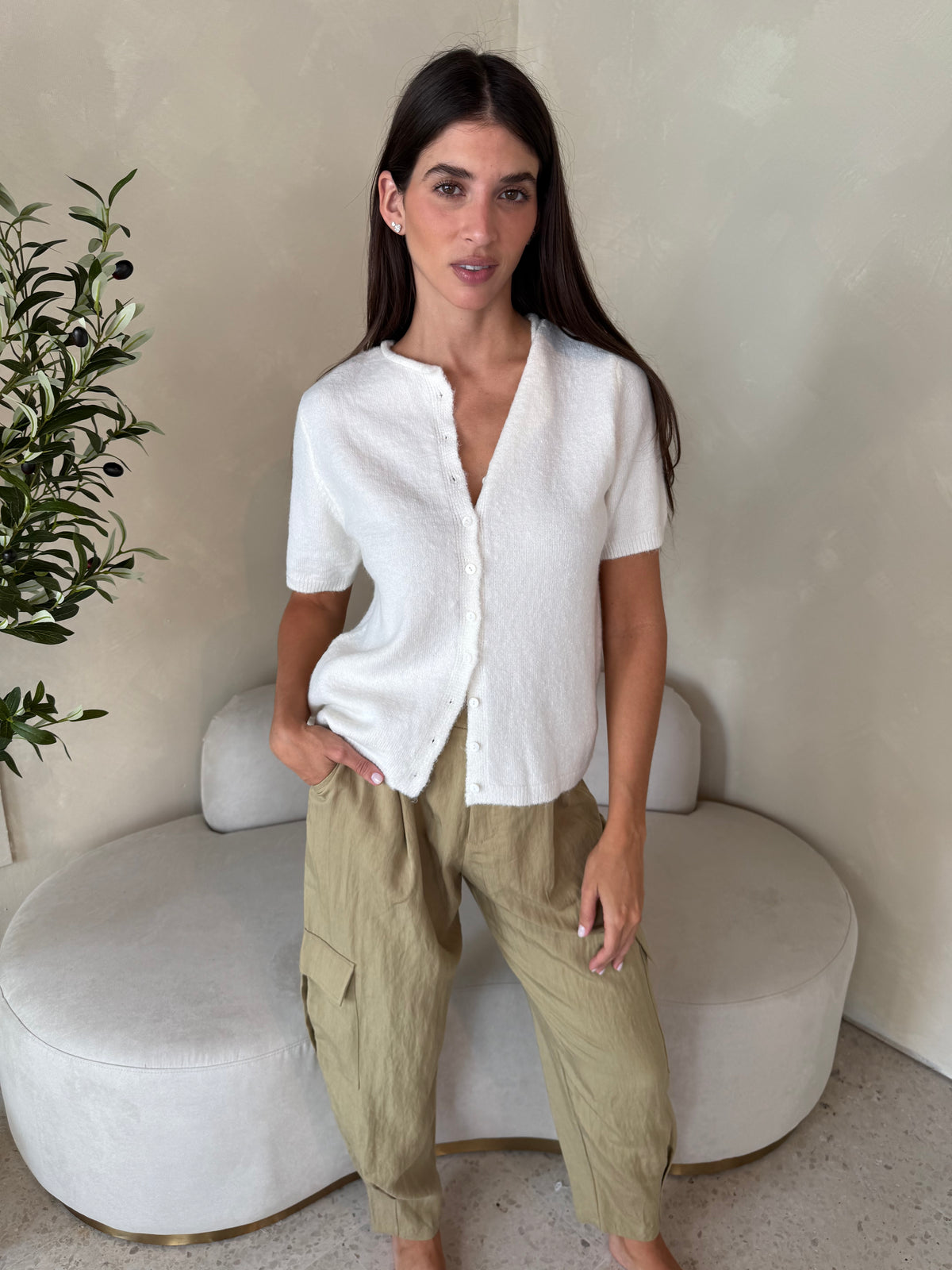 Mid Rise Ankle Lenght Cargo Pants