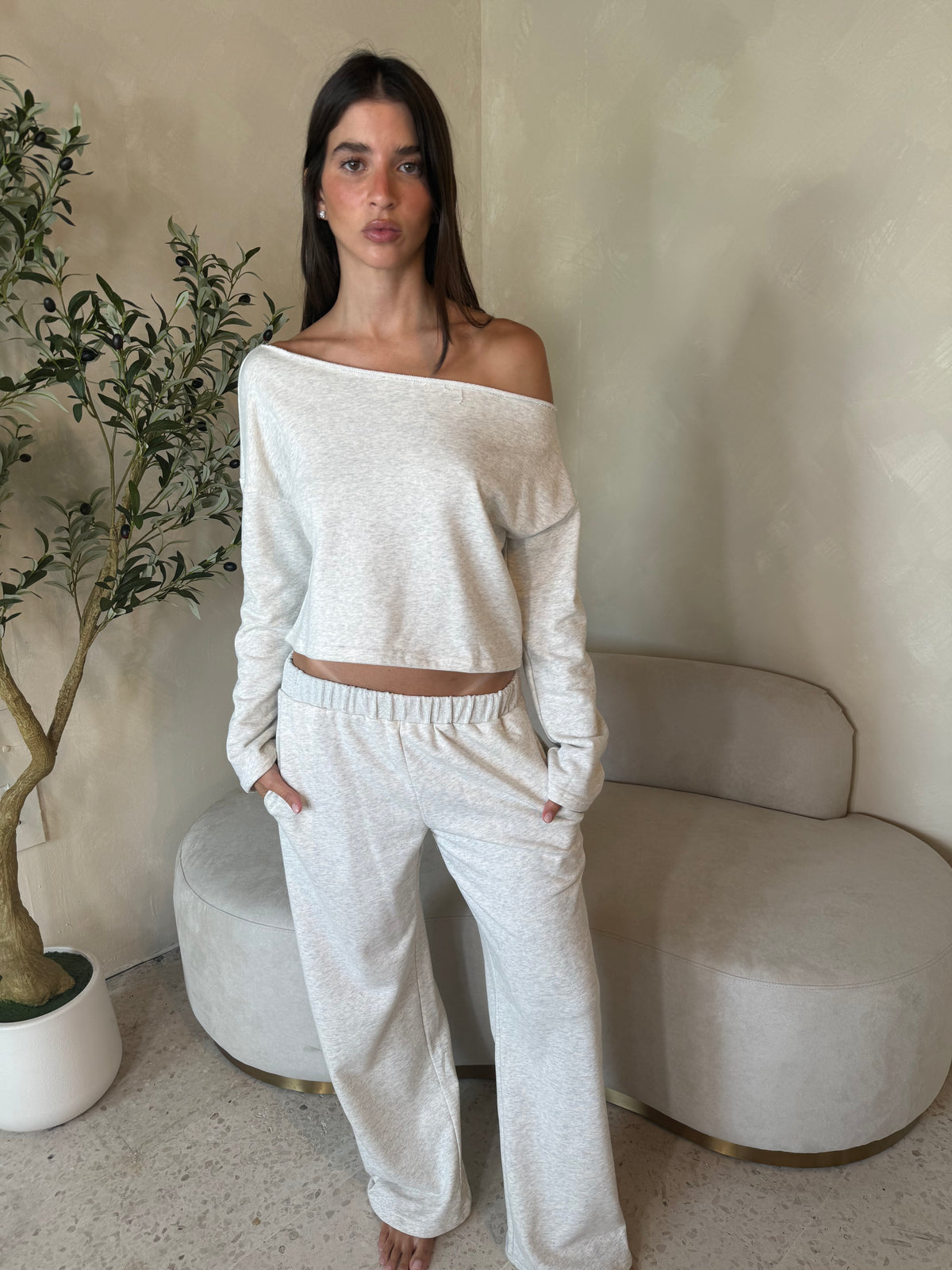 Grey Melange 2pc Set