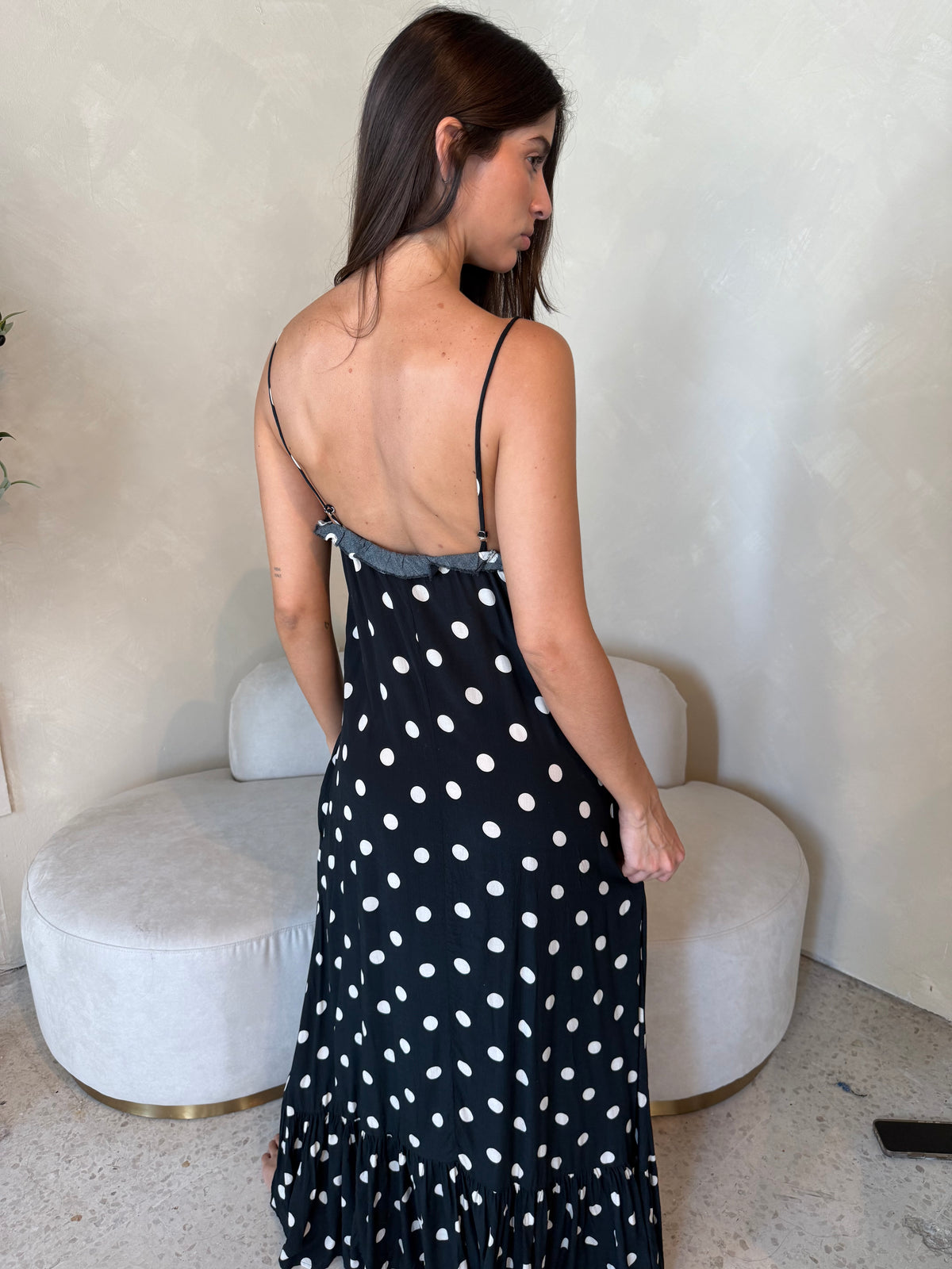 Polka Frill Maxi Dress