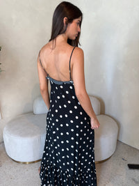 Polka Frill Maxi Dress