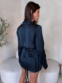 LS Satin Button Down