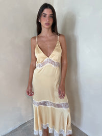 Satin Lace Strappy Dress