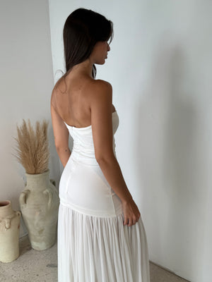 Strapless Pleated Dress