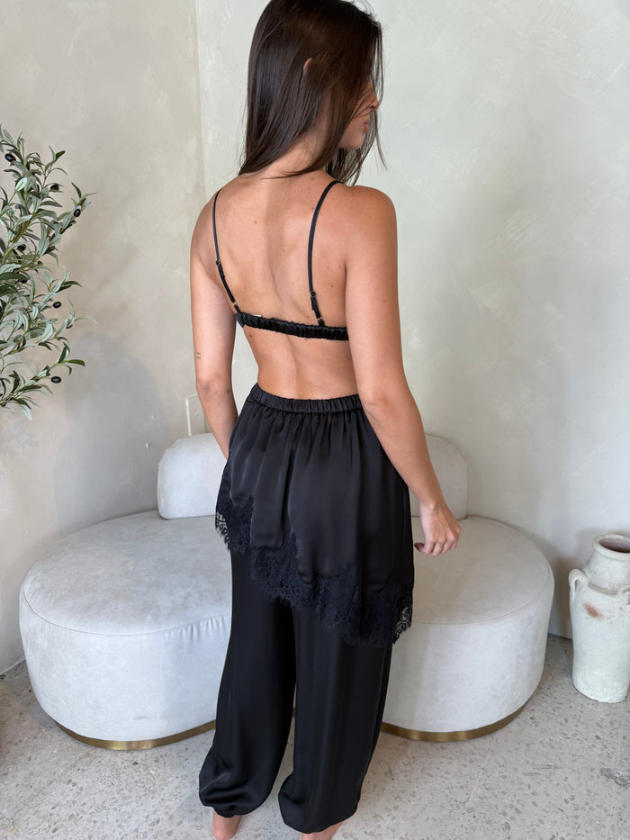 Skirt Layered Lace Trim Pants