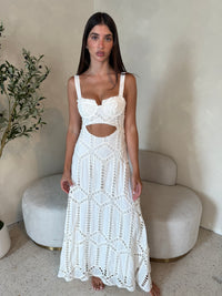 Embroidered Bustier Long Dress