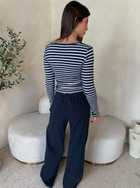 Navy Drawstring Jeans