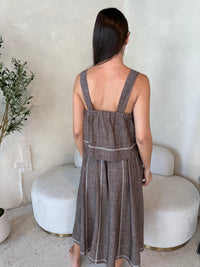 Stitch Linen Top & Skirt Set