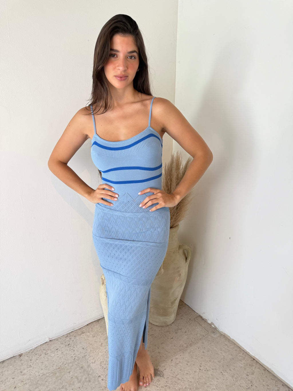 Pointelle Midi Dress