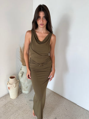 Moss Draped Maxi Dress