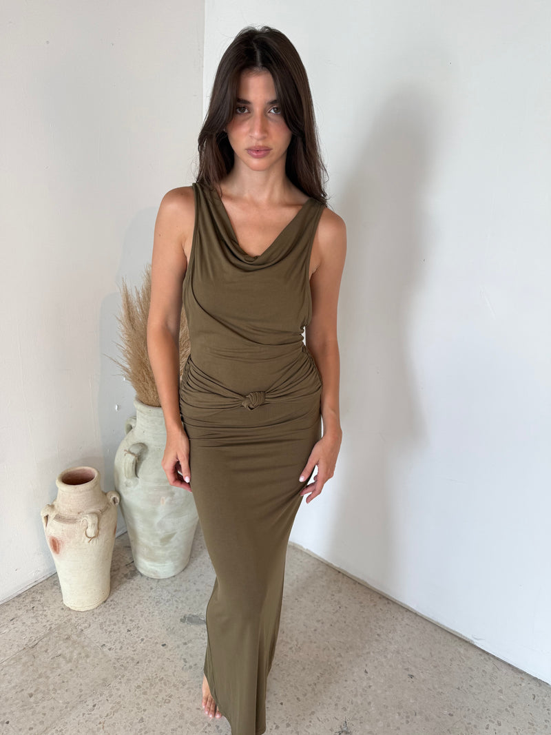 Moss Draped Maxi Dress