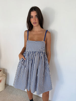 Navy White Stripe Dress