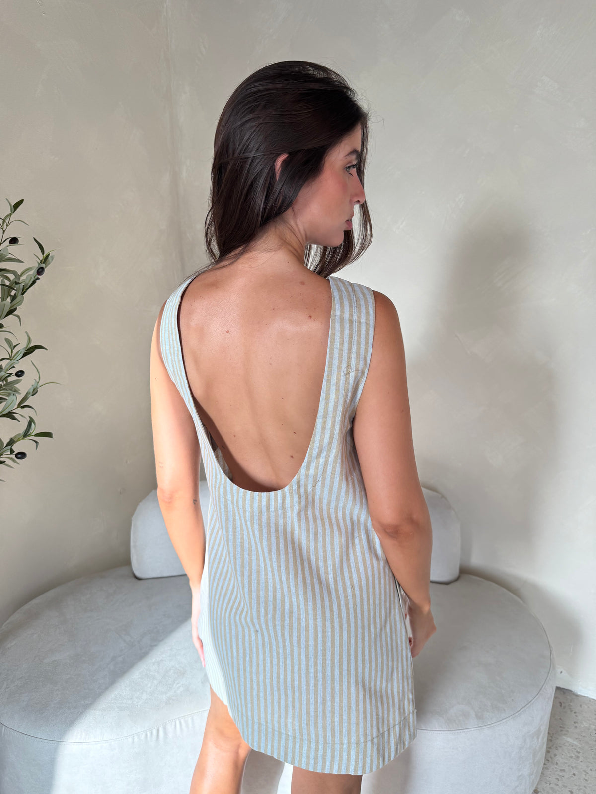 Open Back Stripe Dress