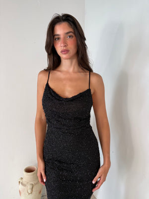 Black Sequin Long Dress
