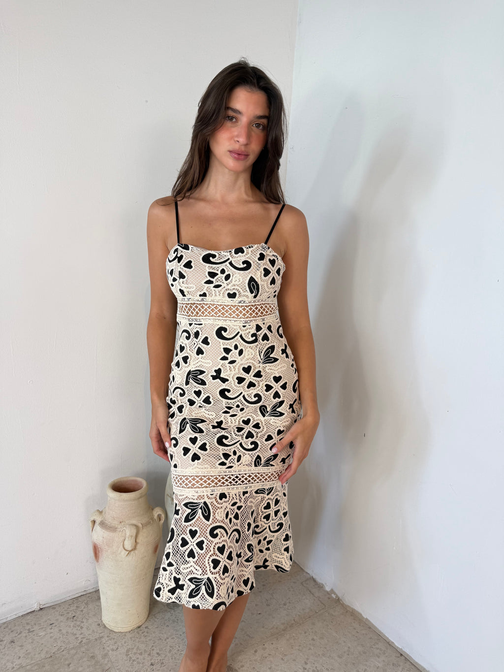 Embroidered Midi Dress