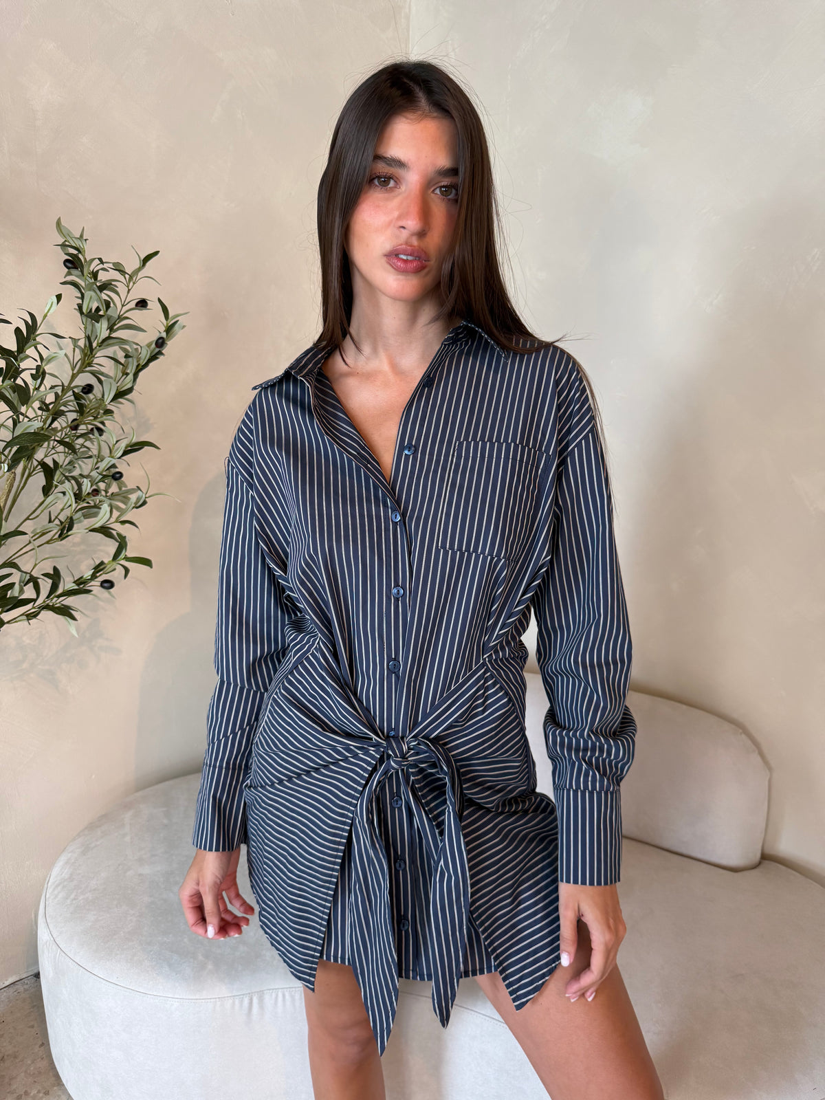 Pin Stripe LS Dress