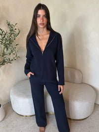 Navy Sweater Top & Pant Set