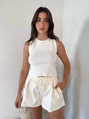 High Waisted Drawstring Shorts