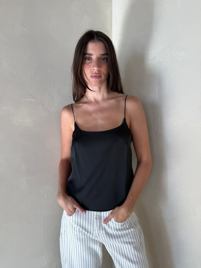 Strappy Satin Tank