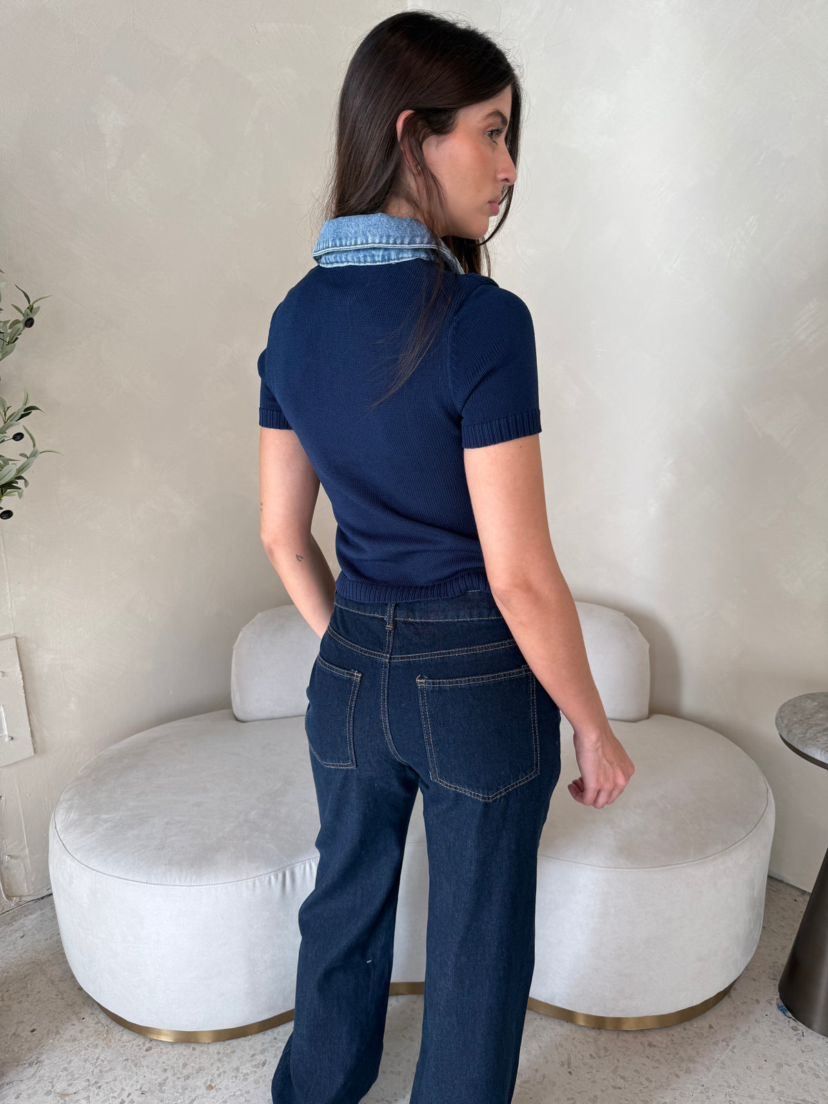 Dark Denim Stitch Jeans