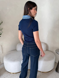 Dark Denim Stitch Jeans