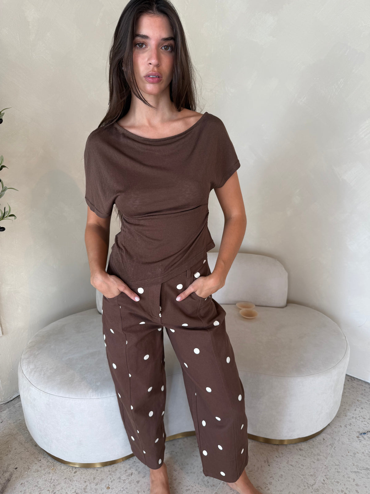 Aubrey Asymmetrical Draped Top
