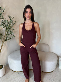 Twill Strappy Barrel Jumpsuit