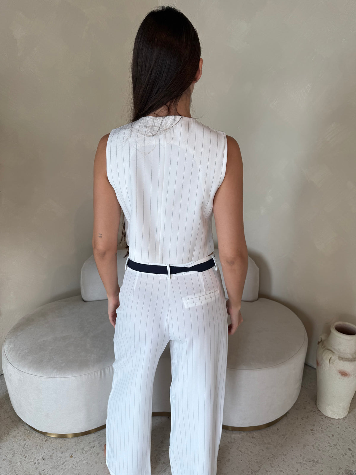Stripe Button Vest & Pant Set