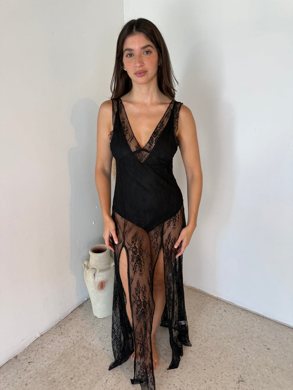 Lace Dress & Bodysuit Set