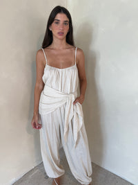 Strappy Jumpsuit with Scarf
