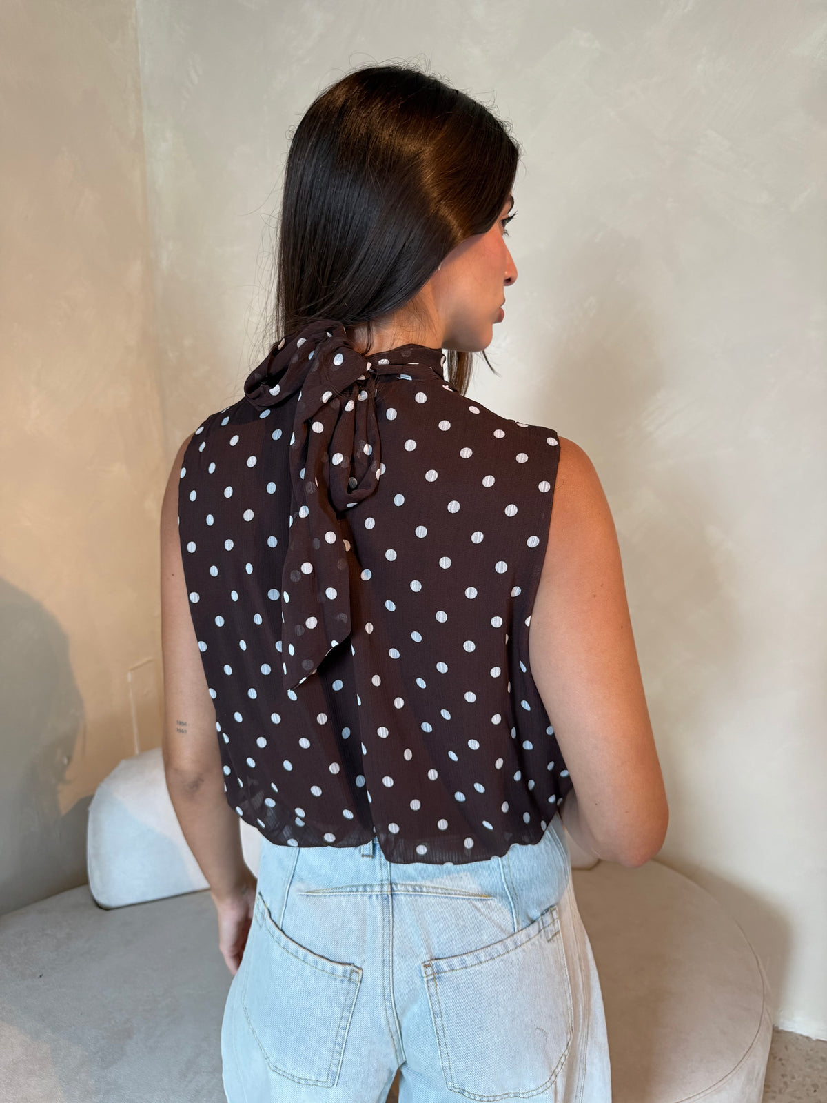 Brown Polka Top