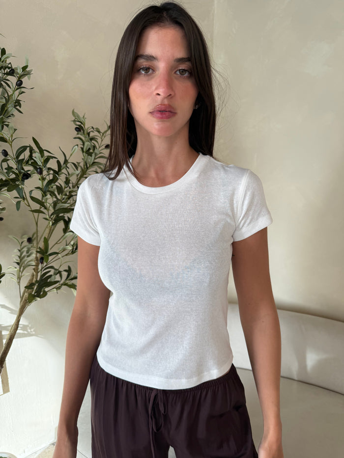 White Basic Baby Tee