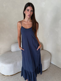 Linen Strappy Maxi Dress