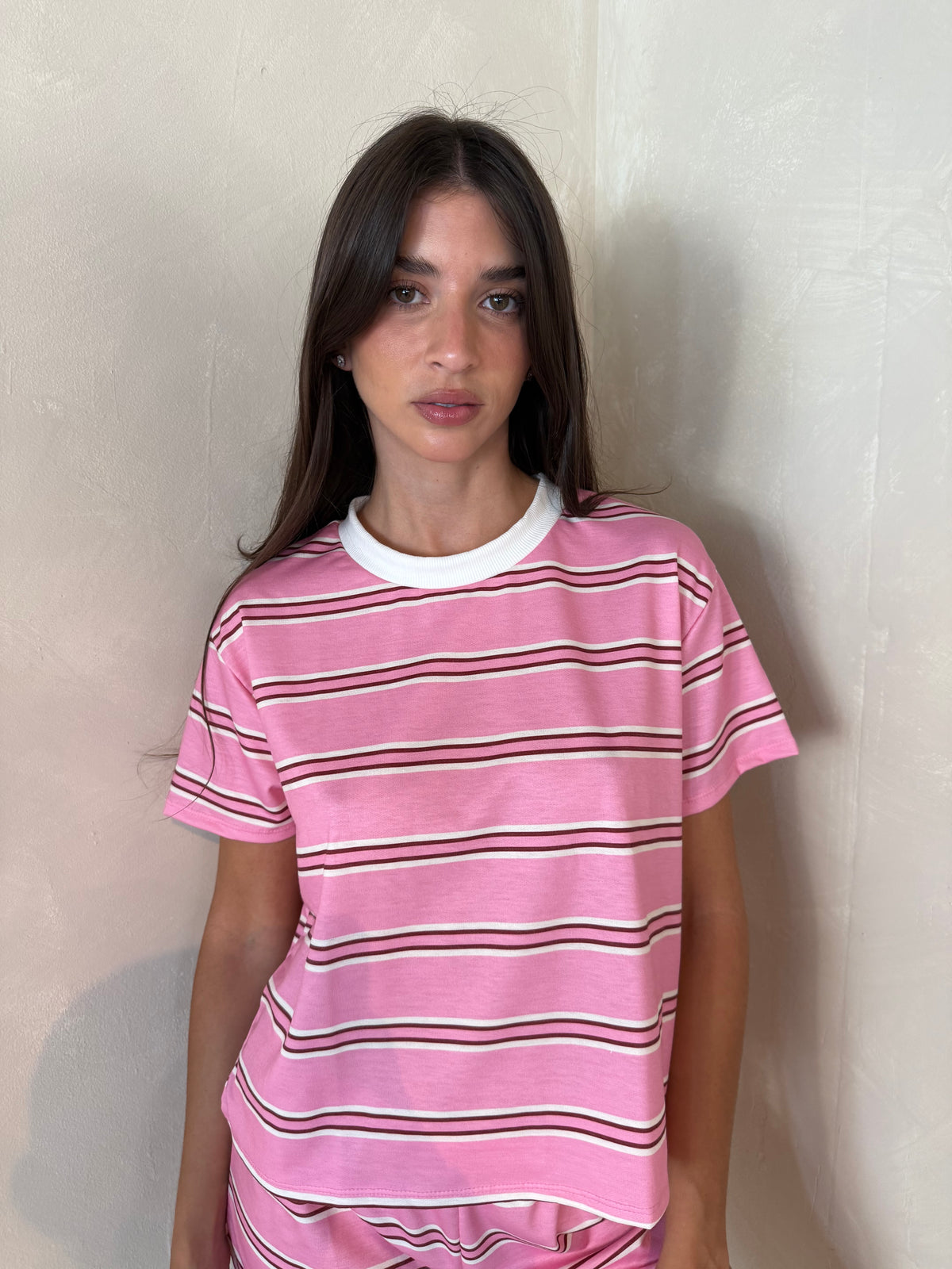 Pink Ivory Stripe Lounge Set