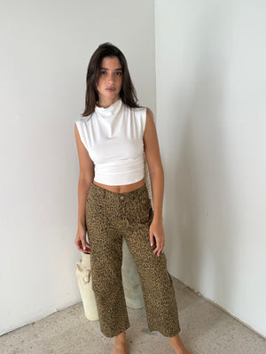 Leopard Barrel Pants