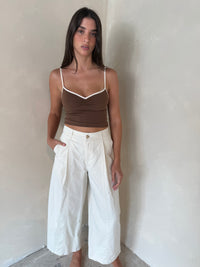 Cropped Pleat Pants