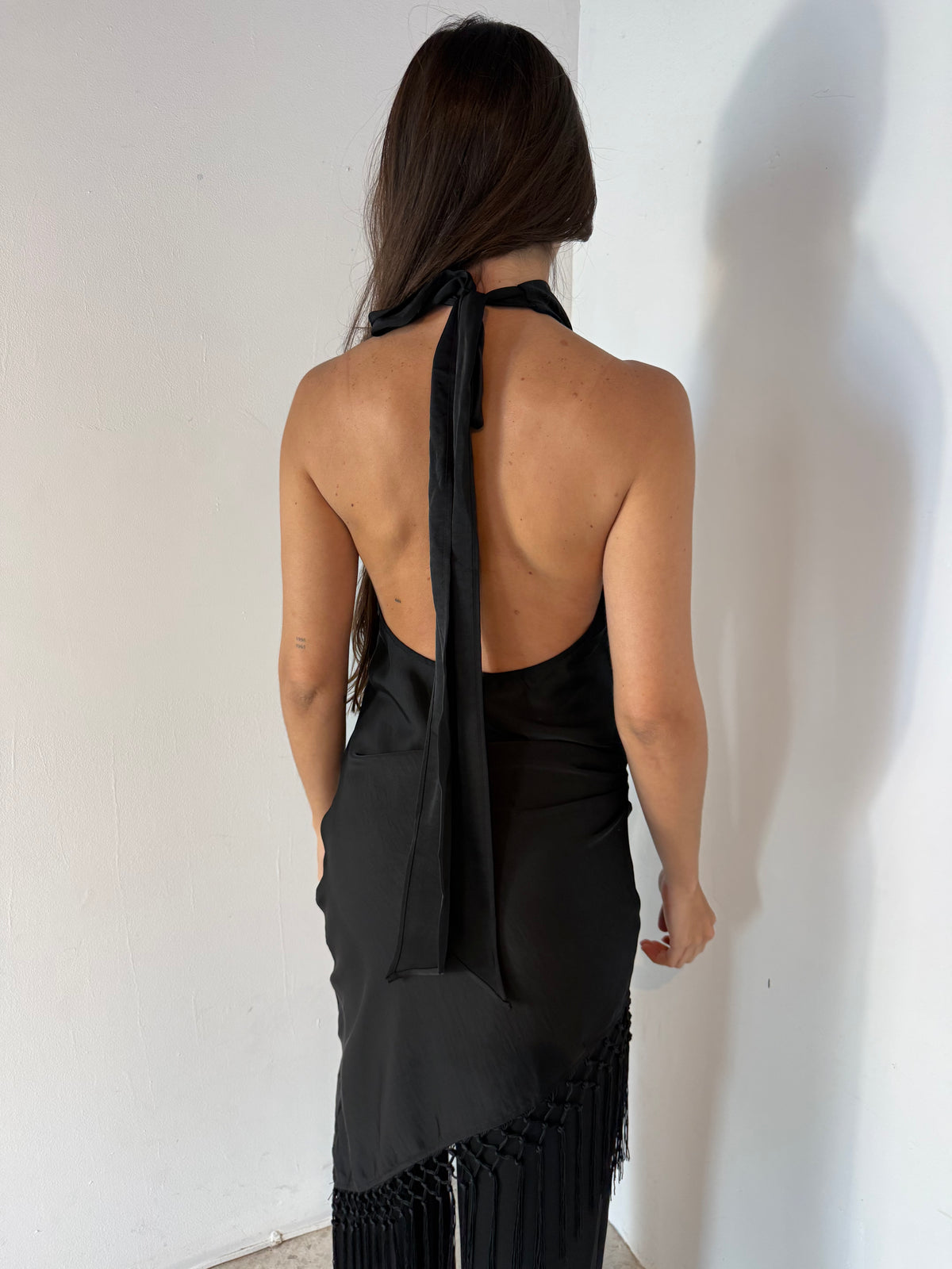 Fringe Satin Halter Top & Pants Set