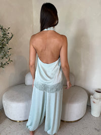 Mint Fringe Top & Pant Set