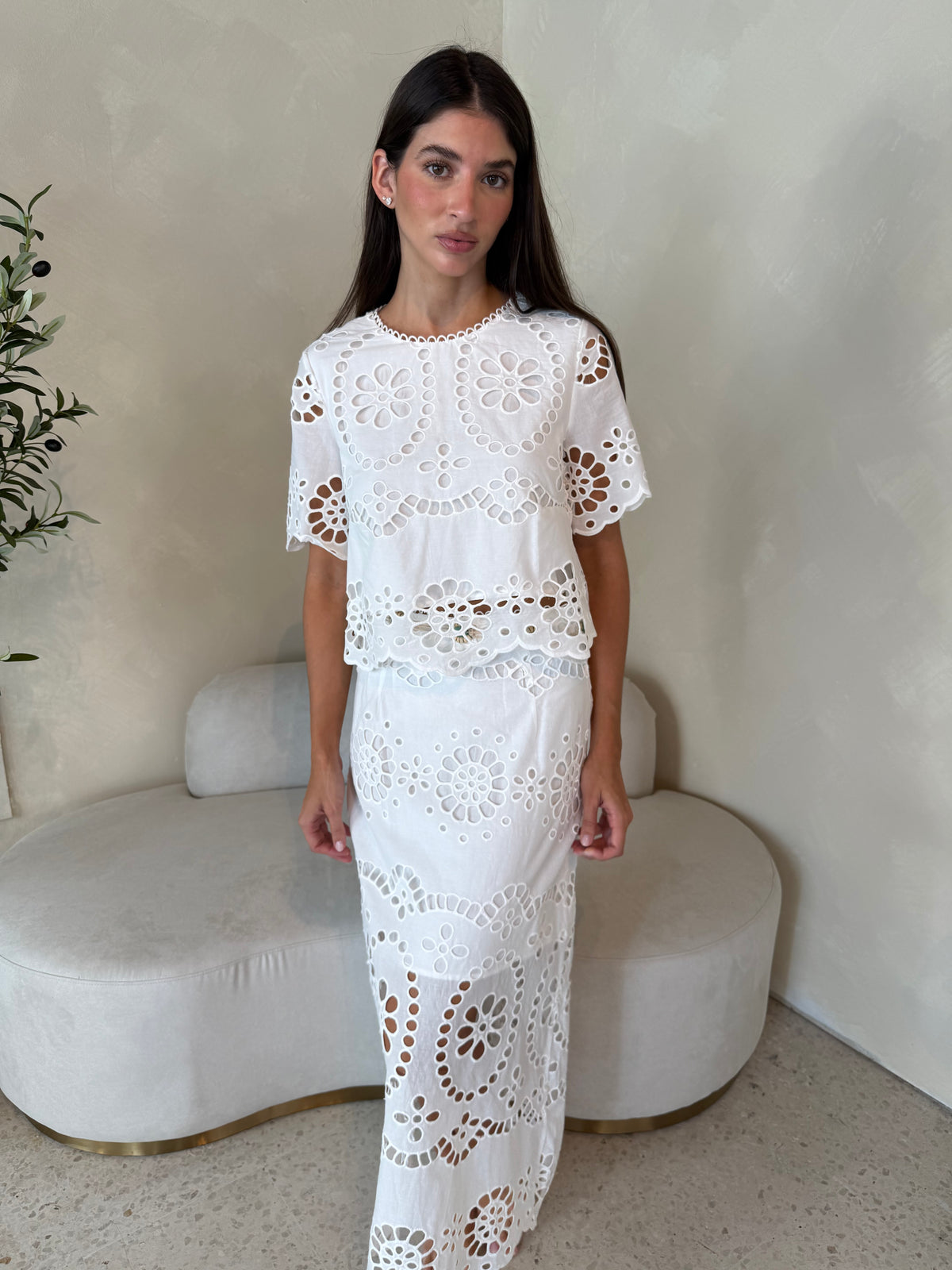 White Embroidered Set