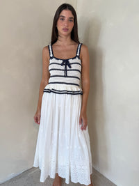 Crochet Stripe Midi Dress