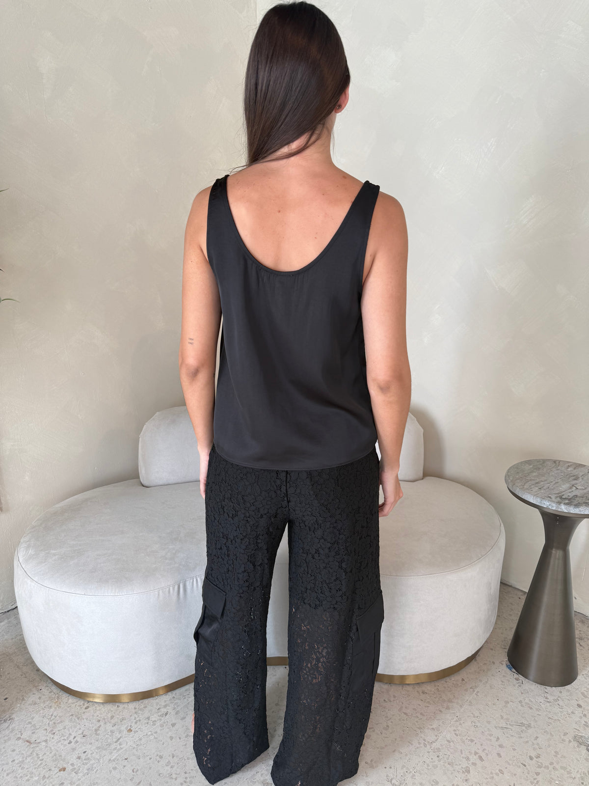 Black Lace Woven  Pants