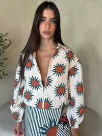 Sun Printed Jacket & Skirt Set