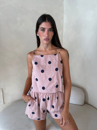Pink Navy Polka Set