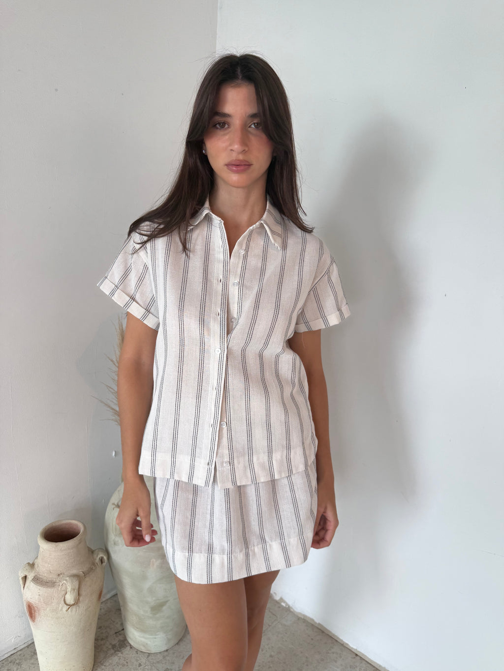 Stripe SS Top & Skirt Set