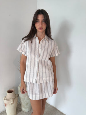 Stripe SS Top & Skirt Set
