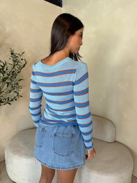 Low Rise Elastic Denim Skort