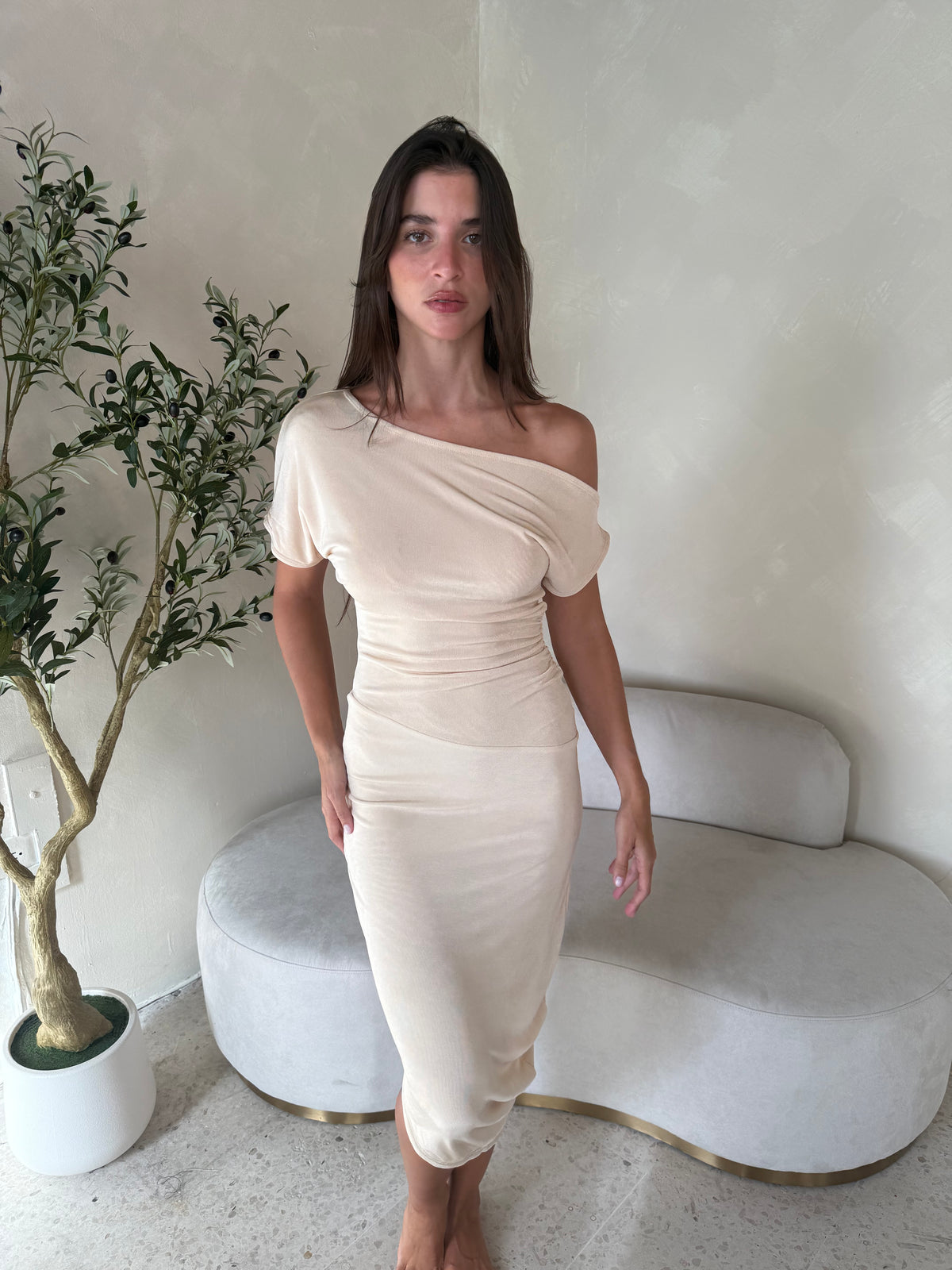 Draped Soft Knit Dress