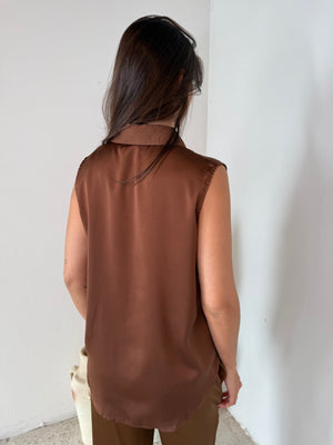 Satin Buttondown Blouse